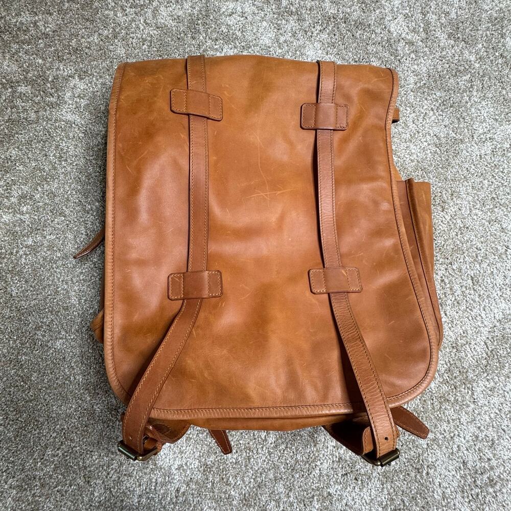 Large Vintage Polo Ralph Lauren Too Grain Calf Skin Leather Travel Work Backpack